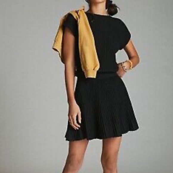 Maeve Dresses & Skirts - Anthropologie Maeve Ruth Mini Sweater Dress Wool Blend Black